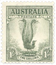 1932 Australian lyrebird stamp